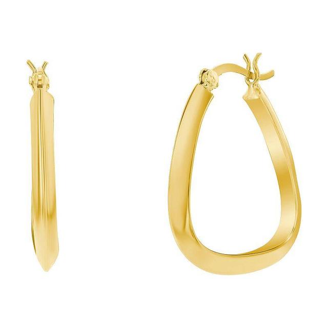 Argento Bella Triangle-Shaped Hoop Earrings, Womens, Yellow Product Image