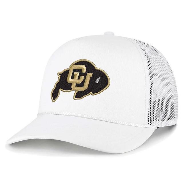 Mens 47 Brand White Colorado Buffaloes Foam Front Mesh Trucker Snapback Hat Product Image