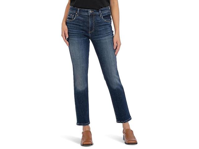 KUT from the Kloth Petite Reese High-Rise Fab Ab Ankle Straight Regular Hem (Enchantment) Women's Jeans Product Image