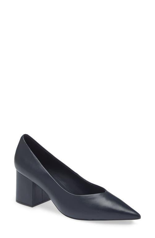 JEFFREY CAMPBELL Hourglass Pointed Toe Pump In Navy Product Image