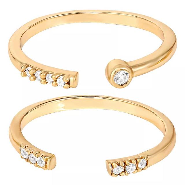 Style Your Way Gold Over Silver Cubic Zirconia Ring 2-piece Set, Womens Gold Tone Product Image