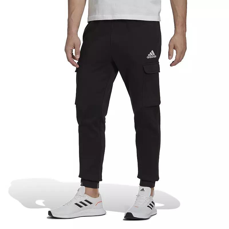 Mens adidas Essentials Tapered Fleece Cargo Pants Medium Gray Grey Product Image