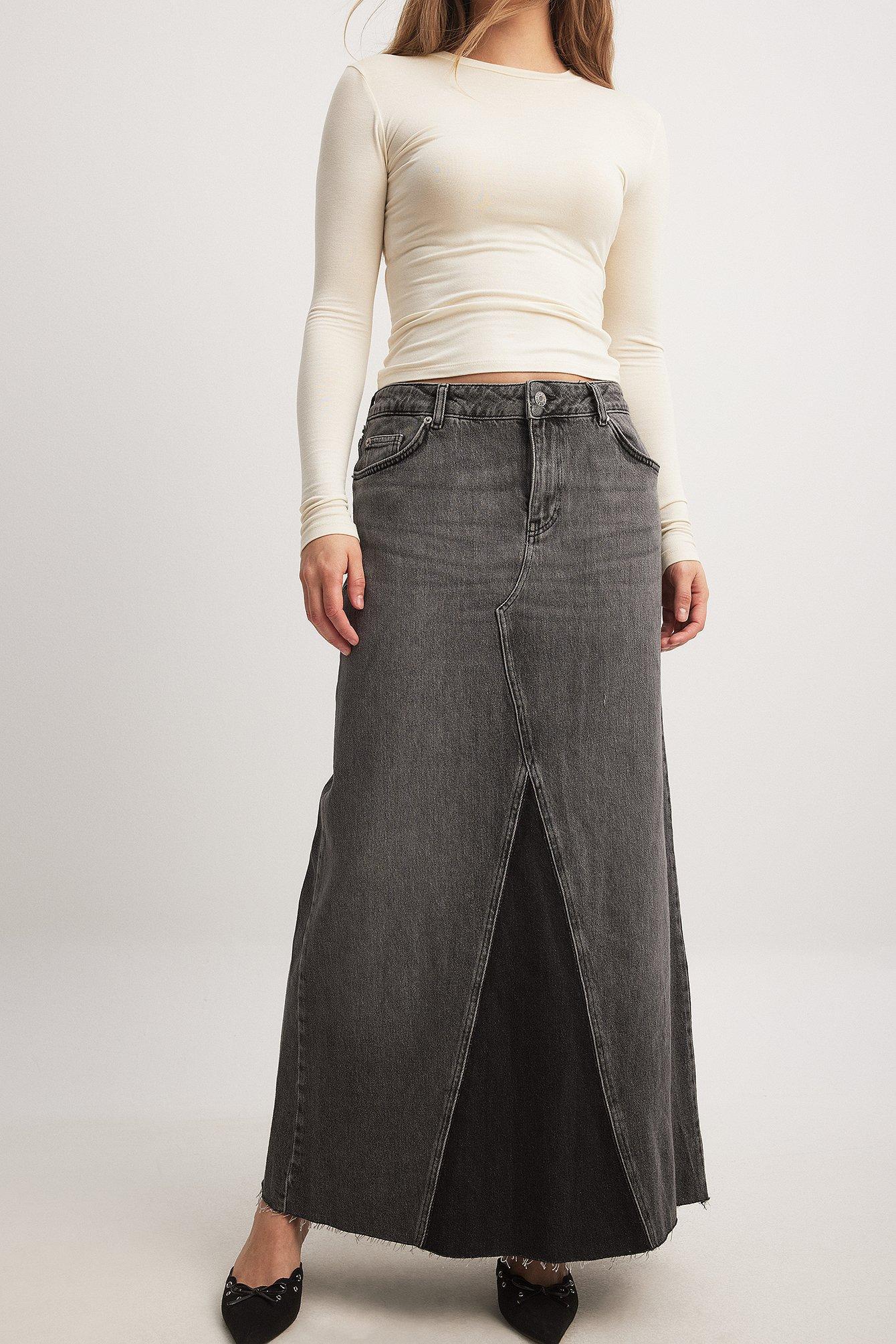 Panel Maxi Denim Skirt Product Image