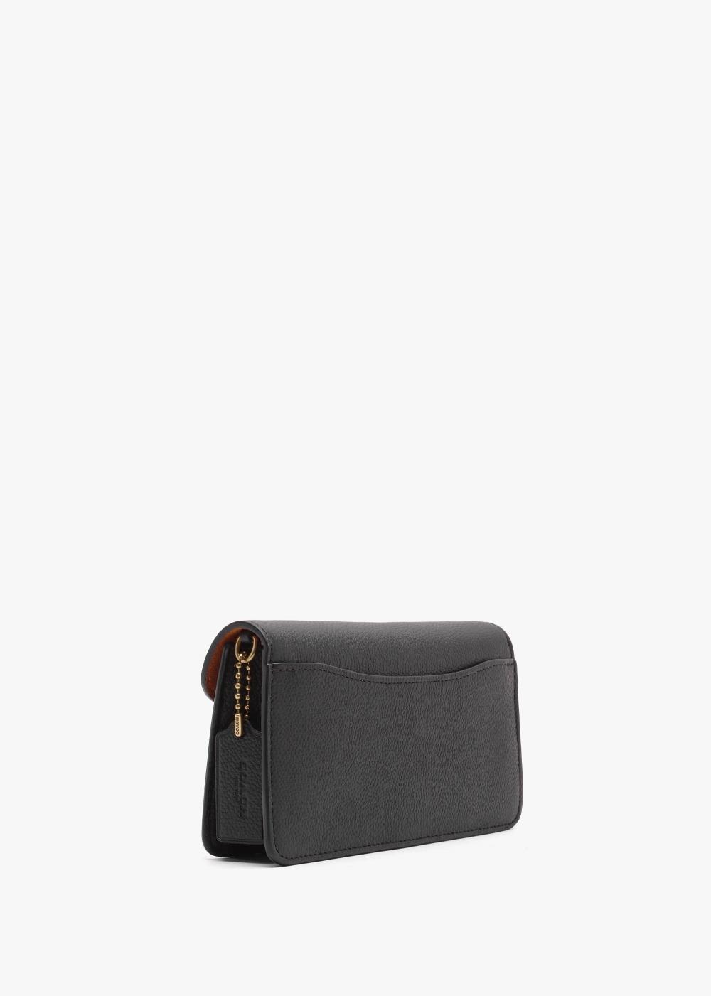 Leather Tabby Clutch Bag In Black Fabric Product Image