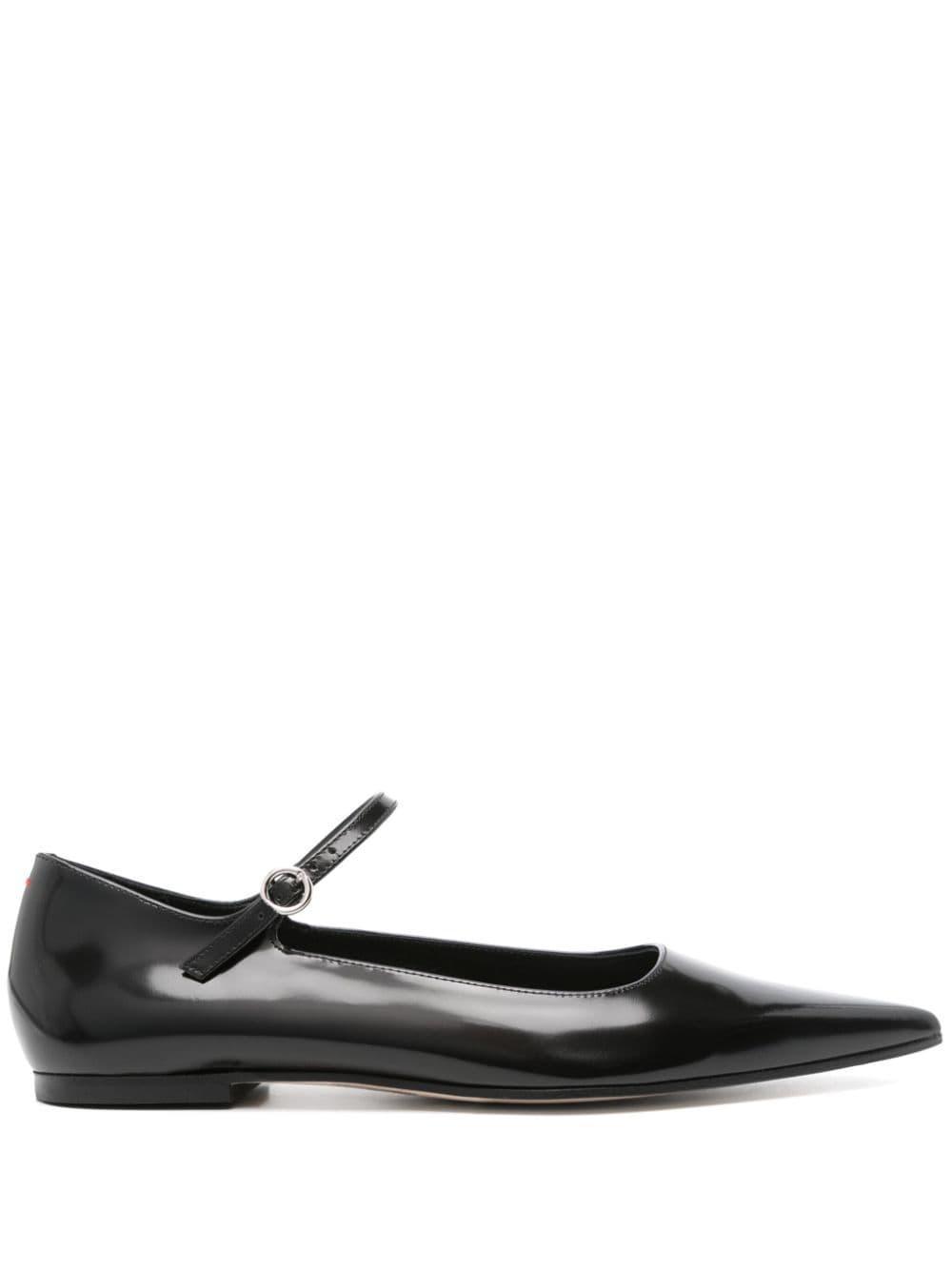 Uma Patent Leather Mary Jane Flats In Black Product Image