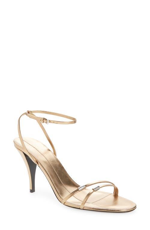 Cleo Metallic Leather Sandals In Gold Product Image