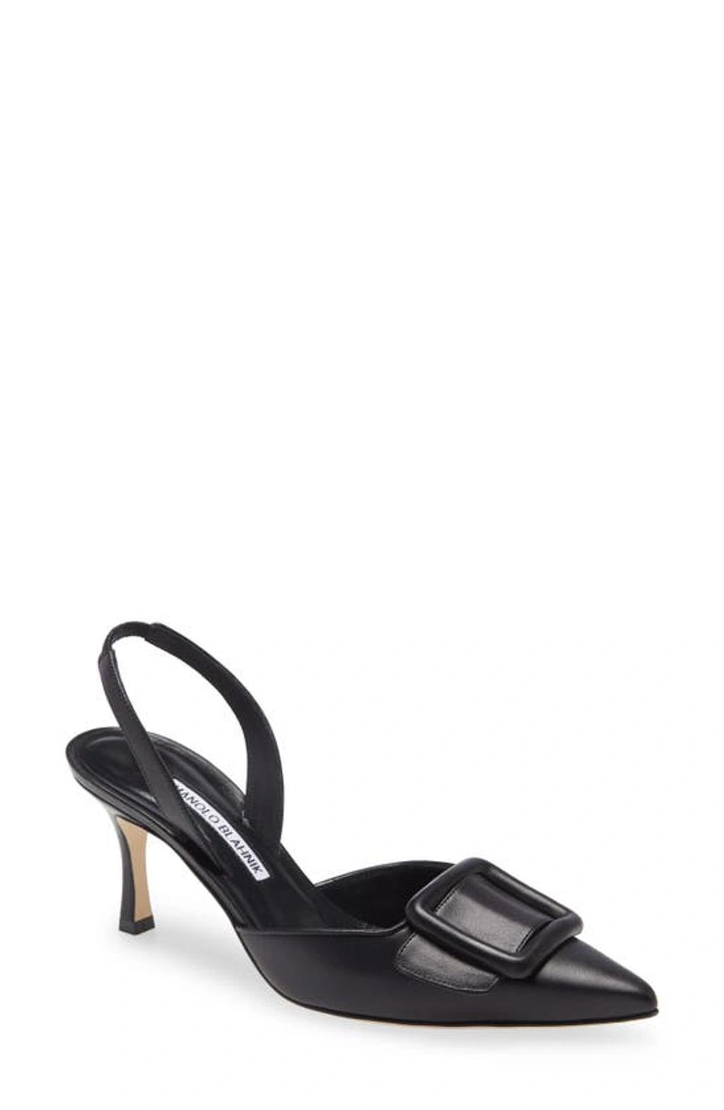 Maysli Buckle Slingback Pointed Toe Pump In Black Product Image