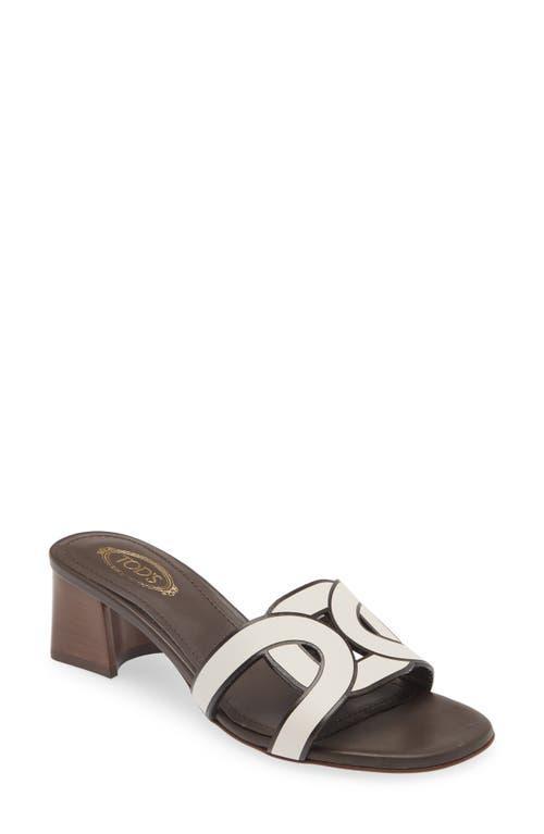 Tods Kate Chain Detail Block Heel Slide Sandal Product Image