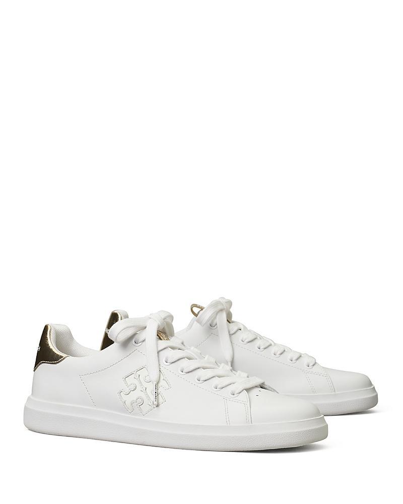 Tory Burch Womens Double T Howell Lace Up Low Top Court Sneakers Product Image