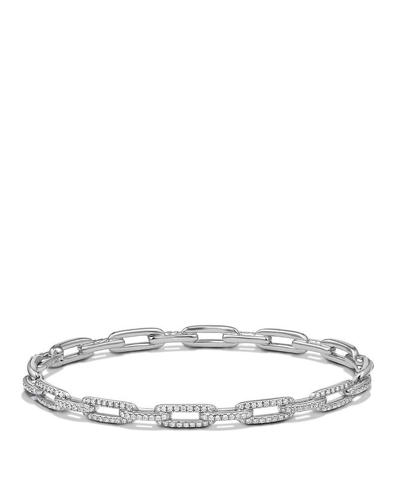 Womens Stax Chain Link Bracelet in 18K White Gold with Pav Diamonds Product Image