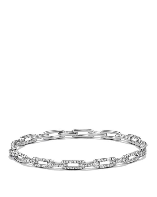 Womens Stax Chain Link Bracelet in 18K White Gold with Pav Diamonds Product Image