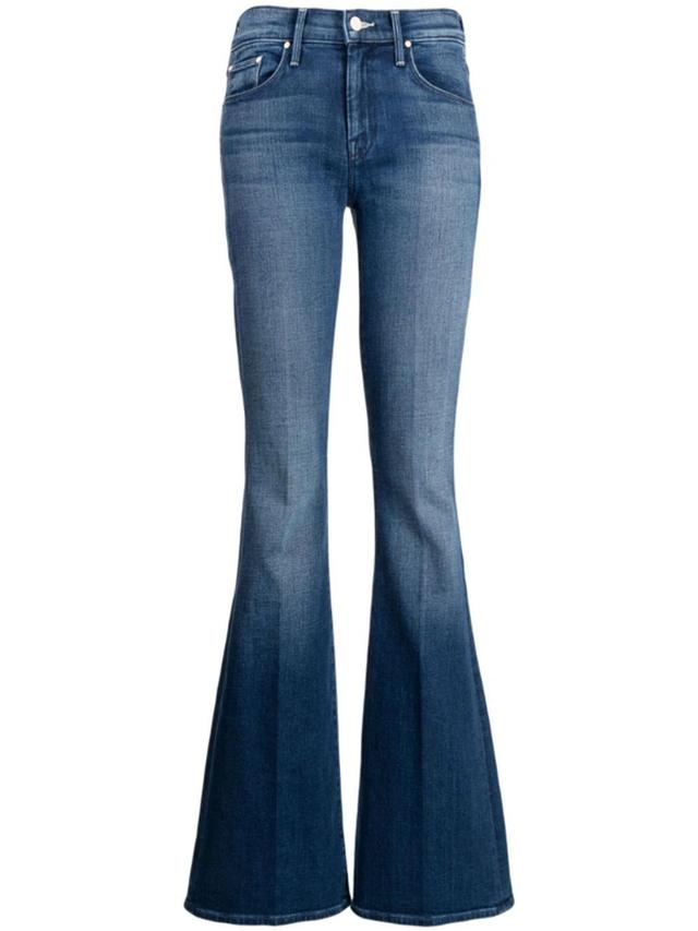 Light-wash Bootcut Jeans In Green Product Image