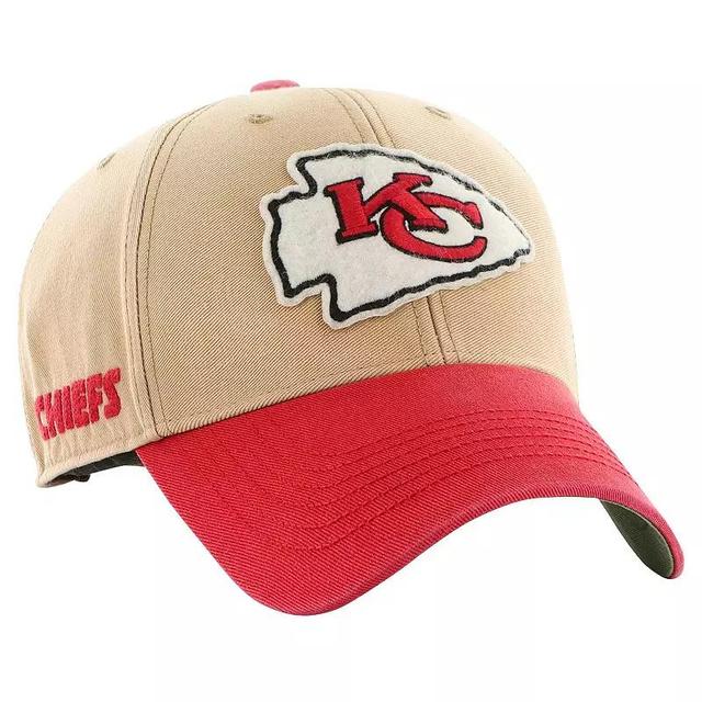 Mens 47 Khaki/Red Kansas City Chiefs Dusted Sedgwick MVP Adjustable Hat Product Image