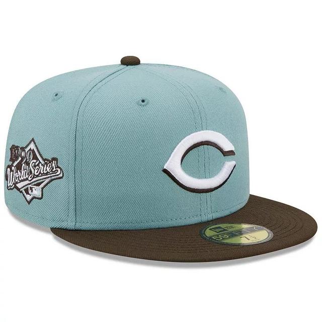 Mens New Era Light Blue/Brown Cincinnati Reds 1990 World Series Beach Kiss 59FIFTY Fitted Hat Product Image