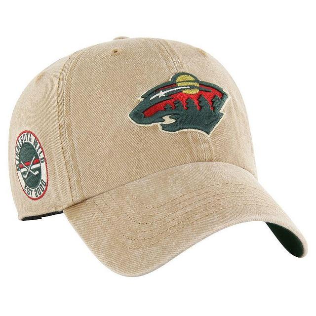 Mens 47 Khaki Minnesota Wild Earldor Clean Up Adjustable Hat Product Image