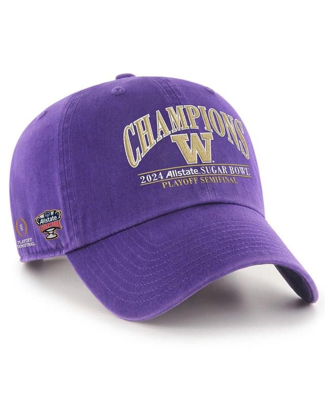 Mens 47 Brand Purple Washington Huskies College Football Playoff 2024 Sugar Bowl Champions Clean Up Adjustable Hat Product Image