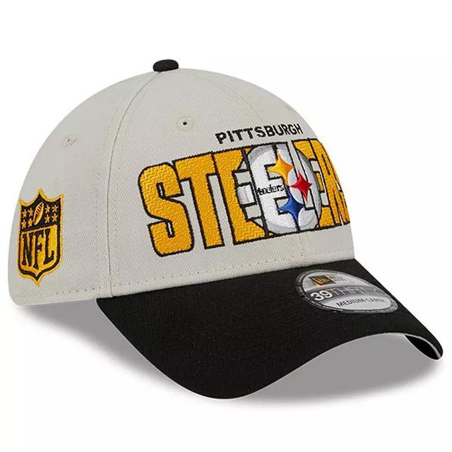 Mens New Era Stone/Black Pittsburgh Steelers 2023 NFL Draft 39THIRTY Flex Hat Product Image