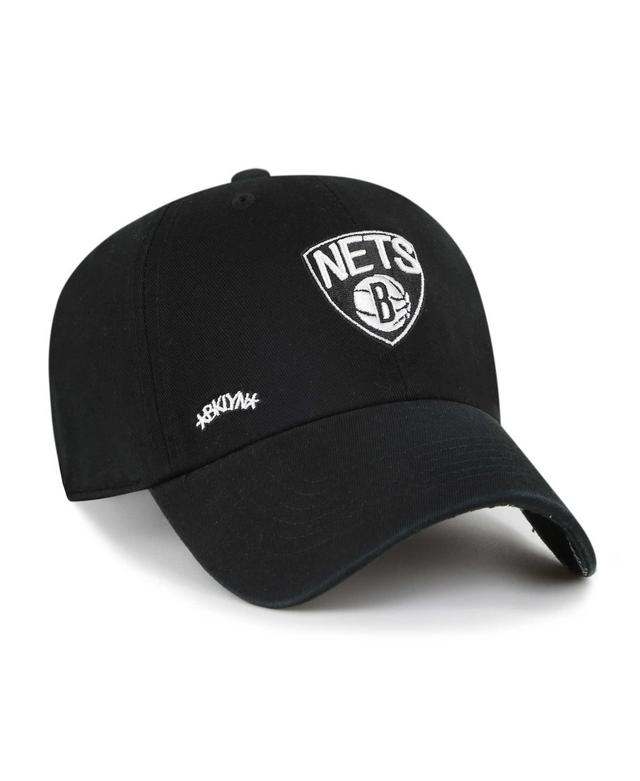 Womens 47 Brand Black Brooklyn Nets Confetti Undervisor Clean Up Adjustable Hat Product Image