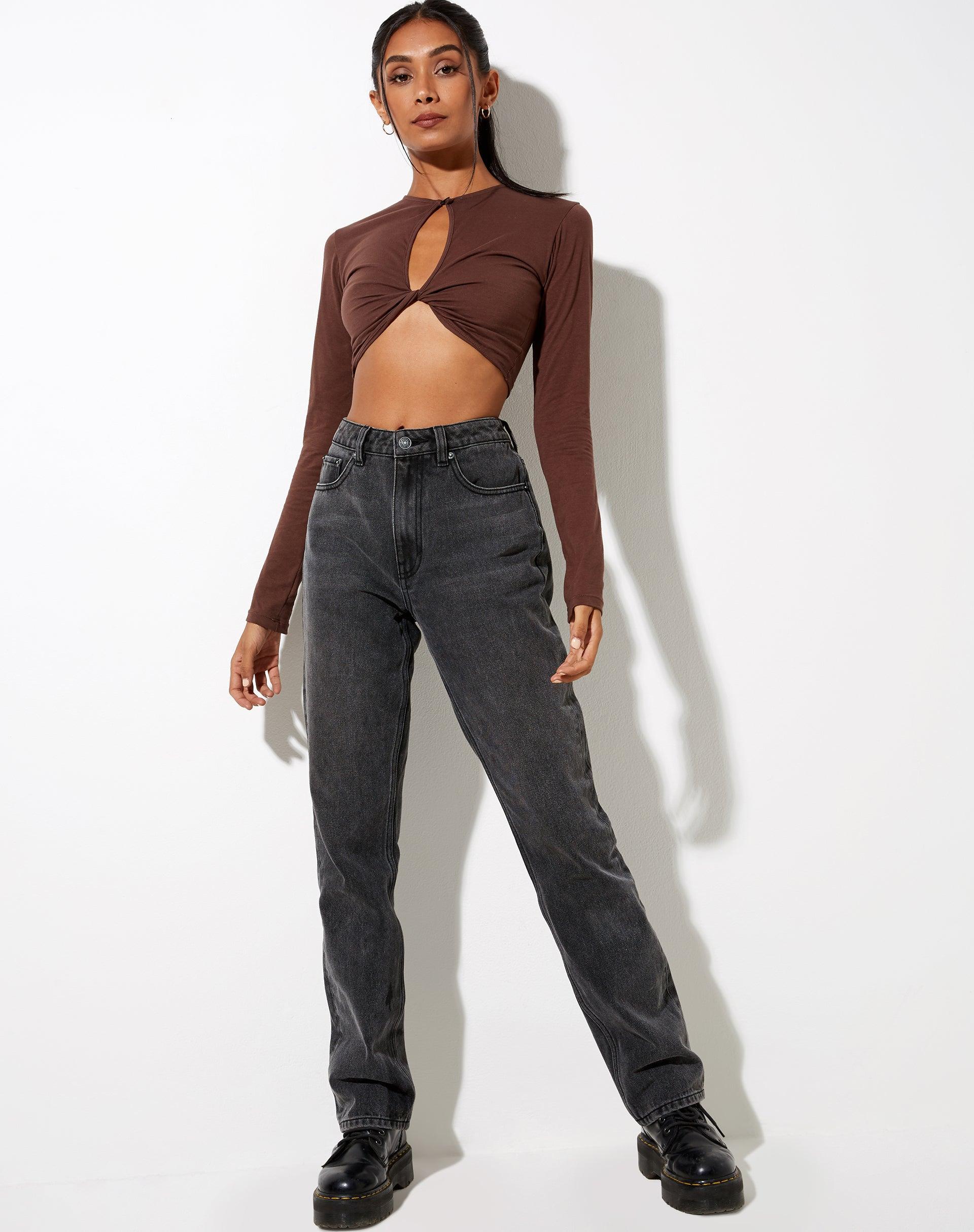 Zen Crop Top in Deep Mahogany  Product Image