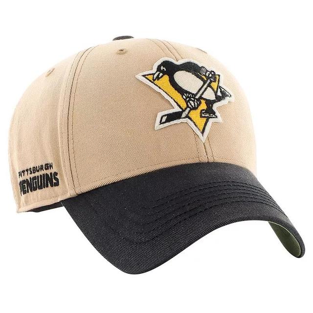 Mens 47 Khaki/Black Pittsburgh Penguins Dusted Sedgwick MVP Adjustable Hat Product Image