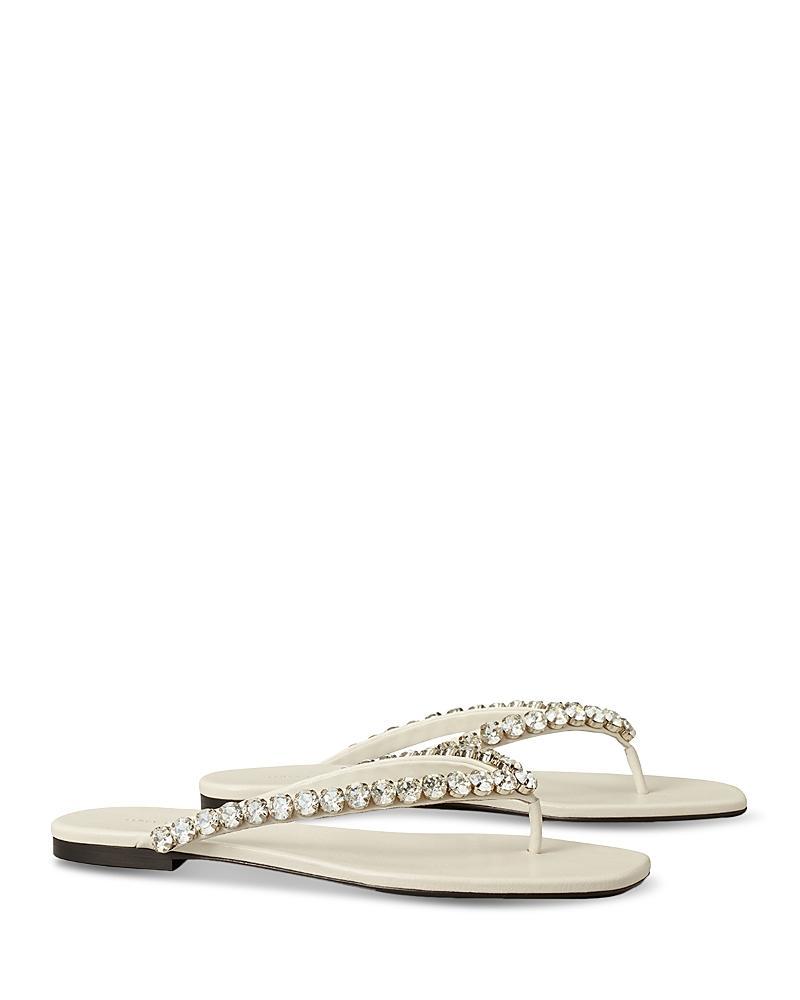 Tory Burch Womens Crystal Embellished Thong Sandals Product Image