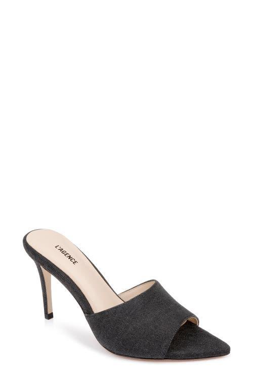 L'AGENCE Lolita V Mule in Black. Size 5.5, 6, 7, 7.5, 8.5, 9, 9.5. Product Image