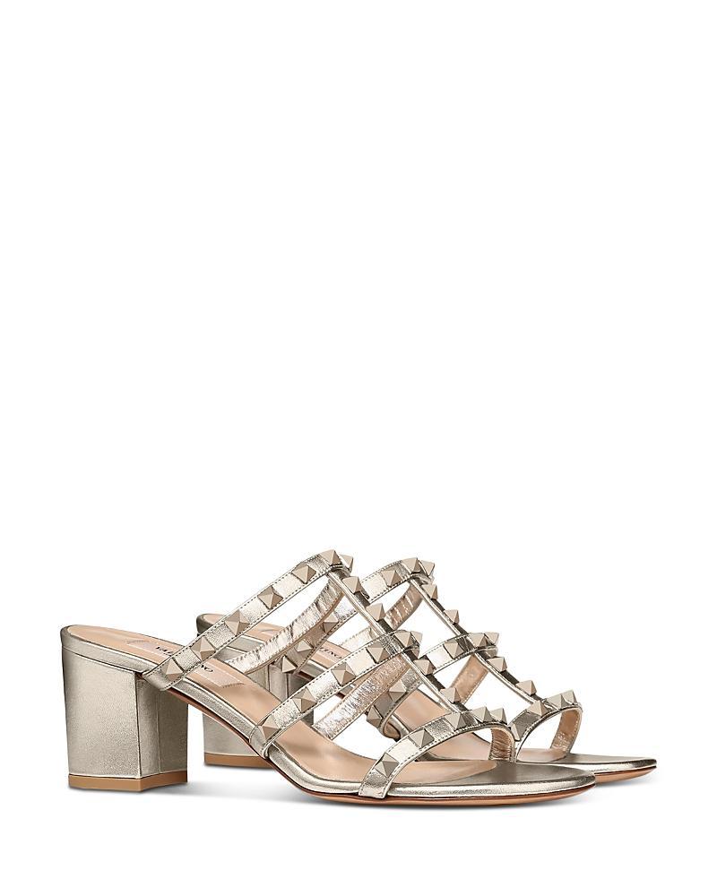 Valentino Garavani Womens Rockstud Block Heel Slide Sandals Product Image