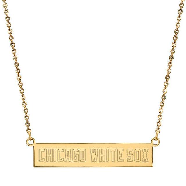 LogoArt Sterling Silver Chicago White Sox Extra Small Bar Necklace, Womens Gold Tone Product Image