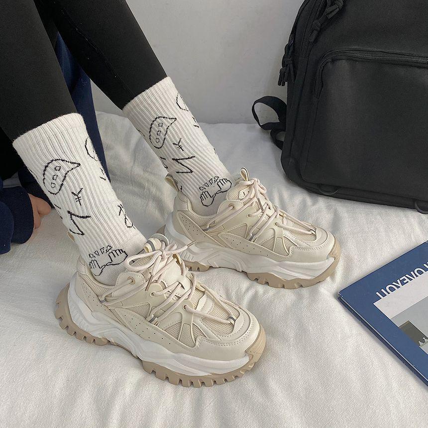 Platform Chunky Lace Up Sneakers product image