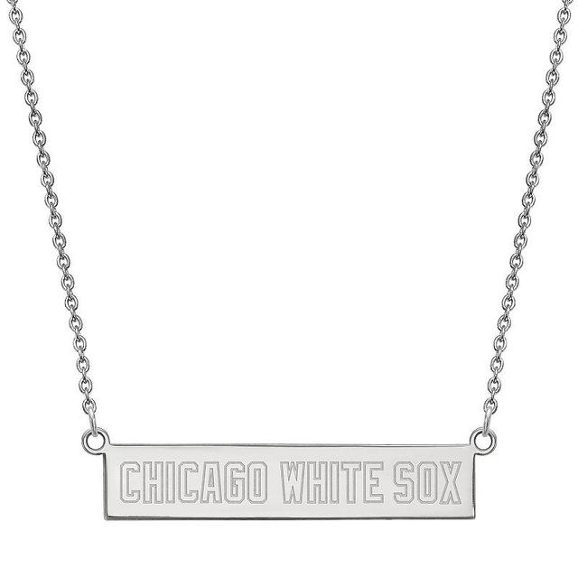 LogoArt Sterling Silver Chicago White Sox Extra Small Bar Necklace, Womens Product Image