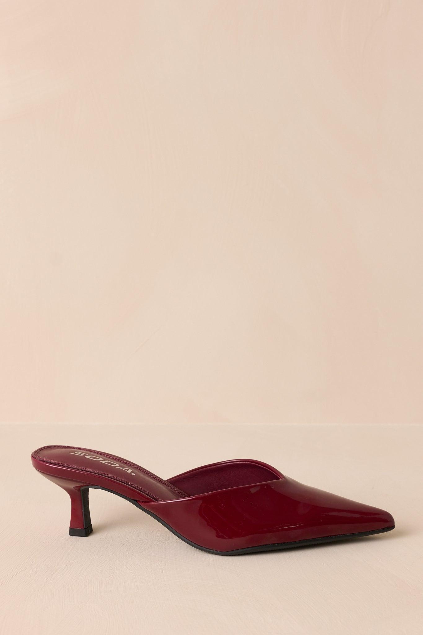 Wild Is the Wind Burgundy Mule Heels Product Image