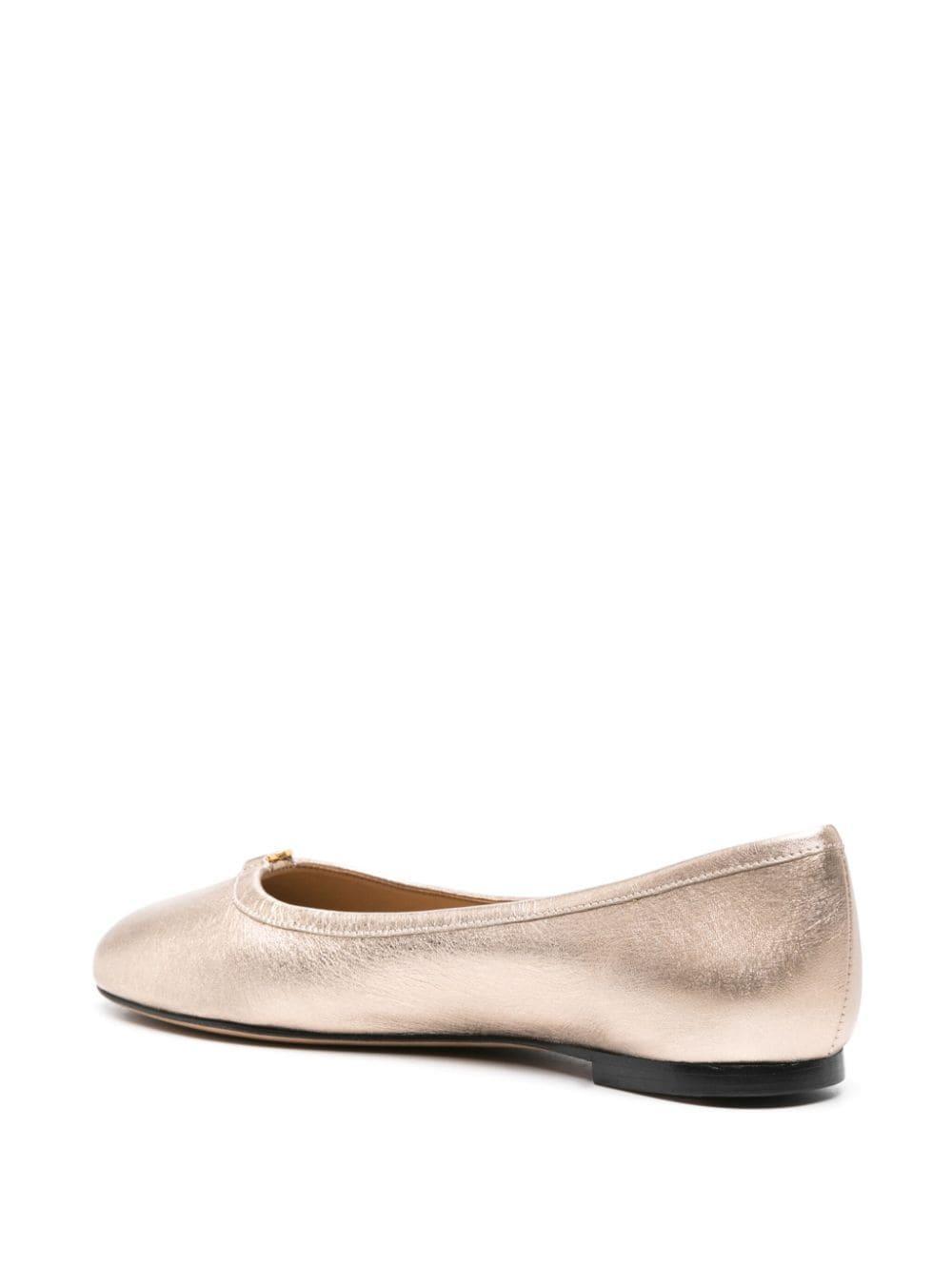 Marcie Metallic Leather Ballerina Flats In Leather Sole Product Image