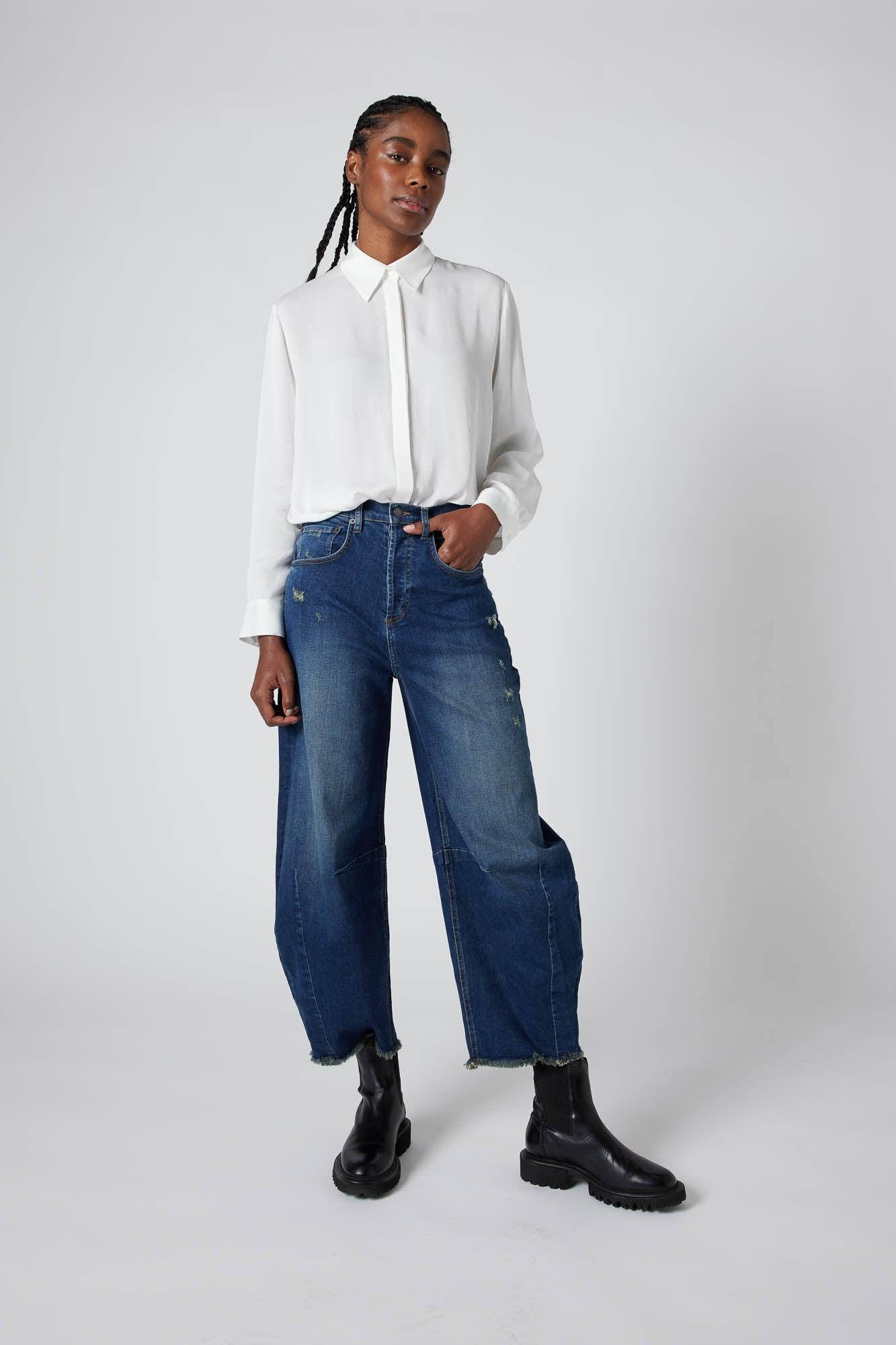 Fearless Wide Leg Denim Pants Product Image