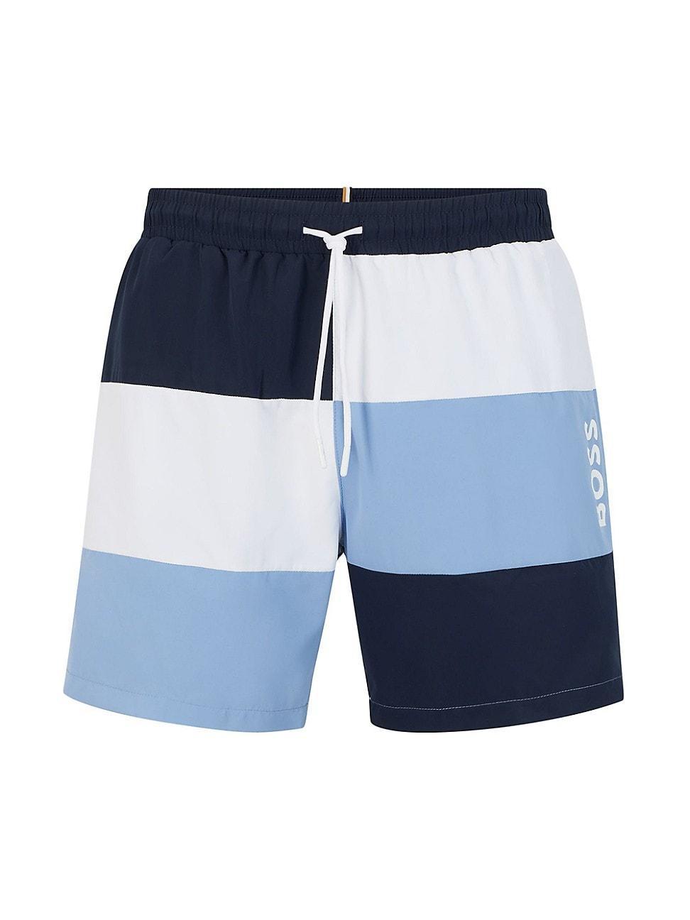 Mens Colour-Blocked Swim Shorts in Quick-Drying Recycled Material Product Image