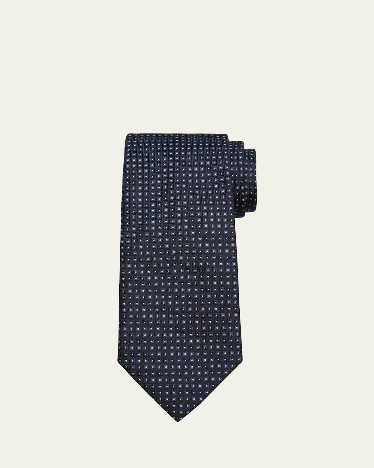 Mens Micro-Geometric Silk Tie Product Image