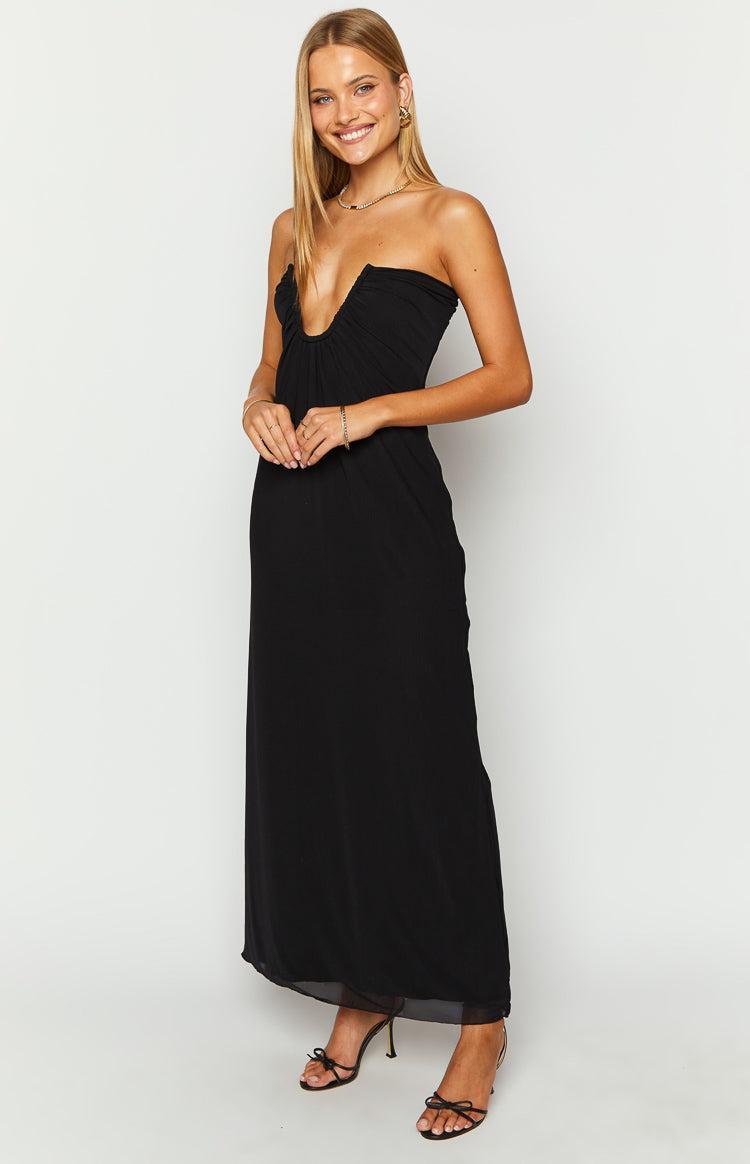 Braelyn Black Strapless Maxi Dress Product Image