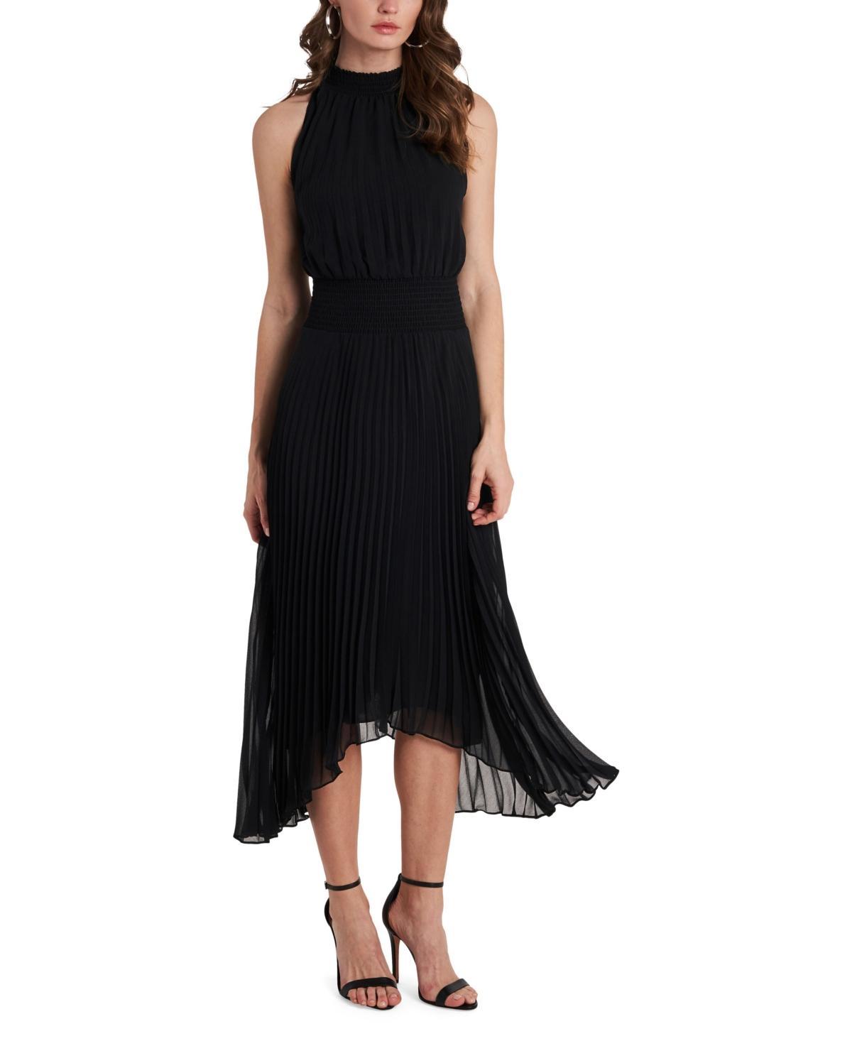 1.state Womens Sleeveless Pleated Halter Midi Dress Product Image