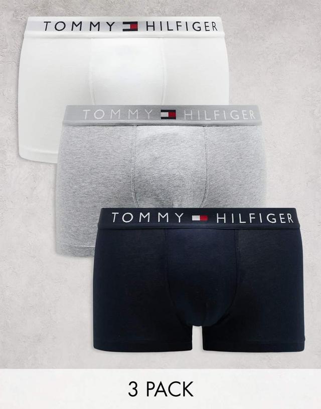 Tommy Jeans original 3 pack boxer briefs in navy/gray/white Product Image