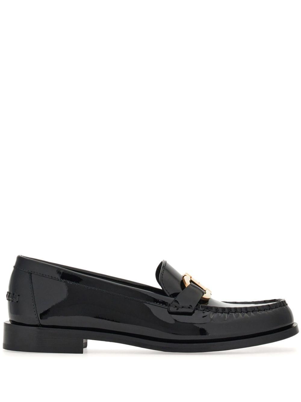 Gancini-buckle leather loafers product image