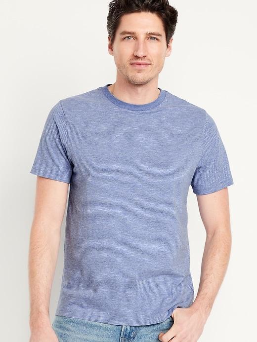 Crew-Neck Striped T-Shirt Product Image