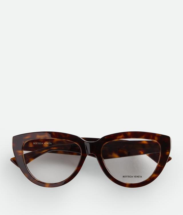 Women's Classic Recycled Acetate Cat Eye Eyeglasses in Havana/transparent Product Image