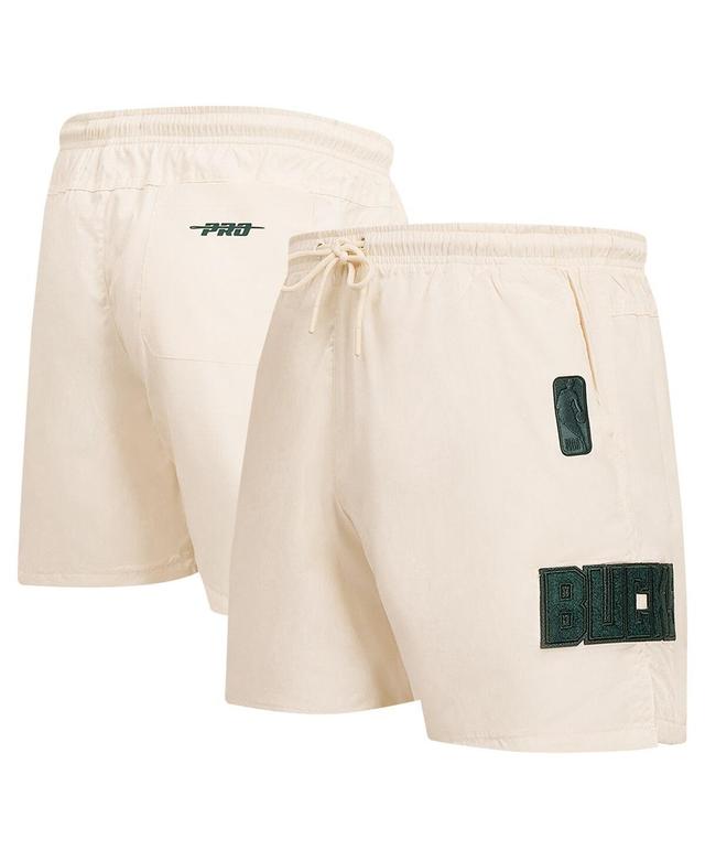 Pro Standard Mens Cream Milwaukee Bucks Triple Tonal Woven Shorts Product Image