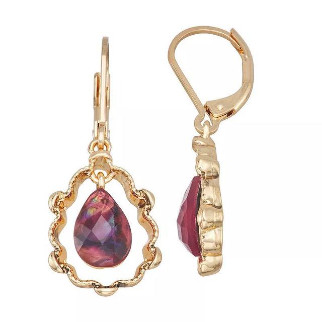 Napier Baroque Frame Orbital Drop Earrings, Womens, Red Product Image