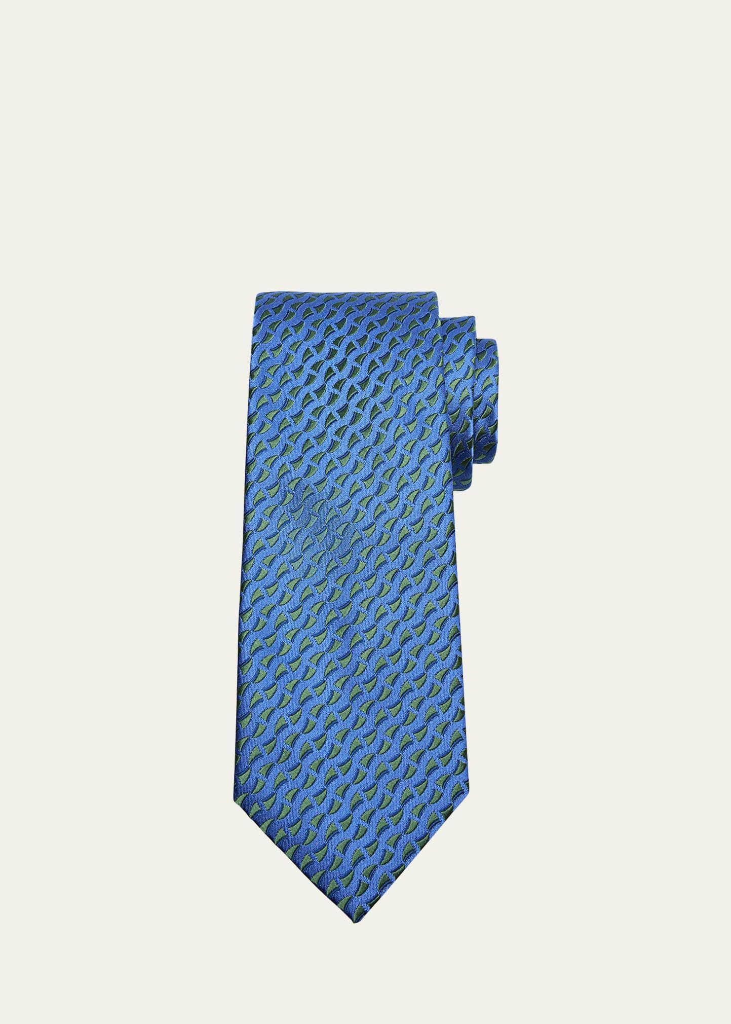 Mens Silk Micro-Geometric Tie Product Image