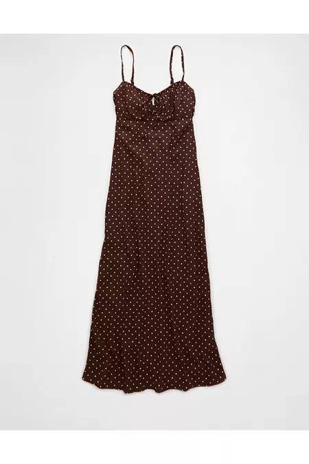 AE Ruched Slip Midi Dress Women's Product Image