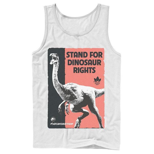 Mens Jurassic World Stand For Dinosaurs Poster Tank Top Grey Product Image