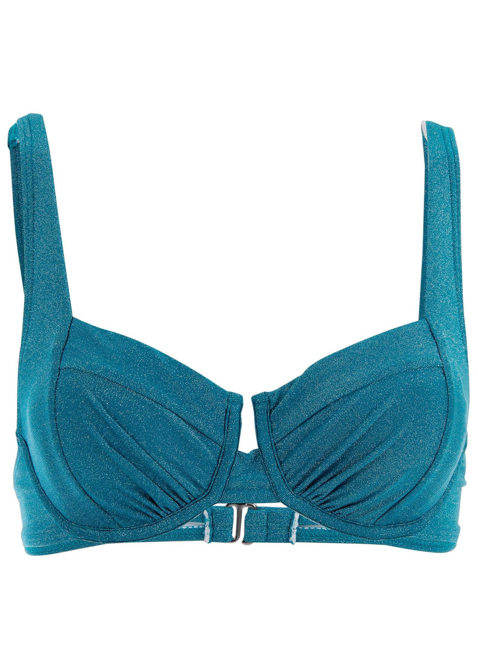 Color Block Underwire Top - Deep Teal Product Image