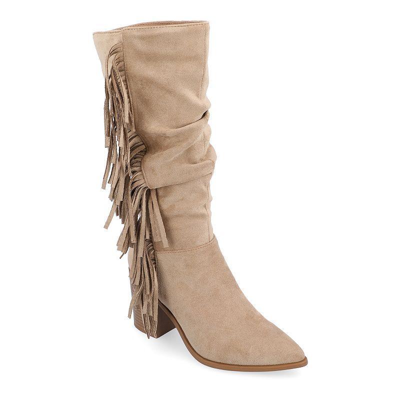 Journee Collection Womens Hartly Fringed Extra Wide Calf Dress Boot Product Image