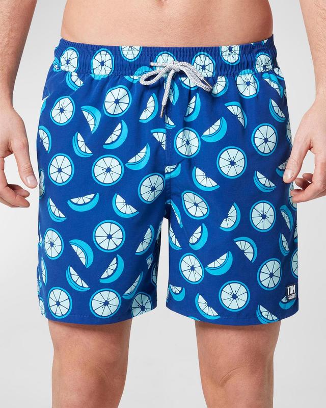 Mens Citrus-Print Swim Trunks Product Image