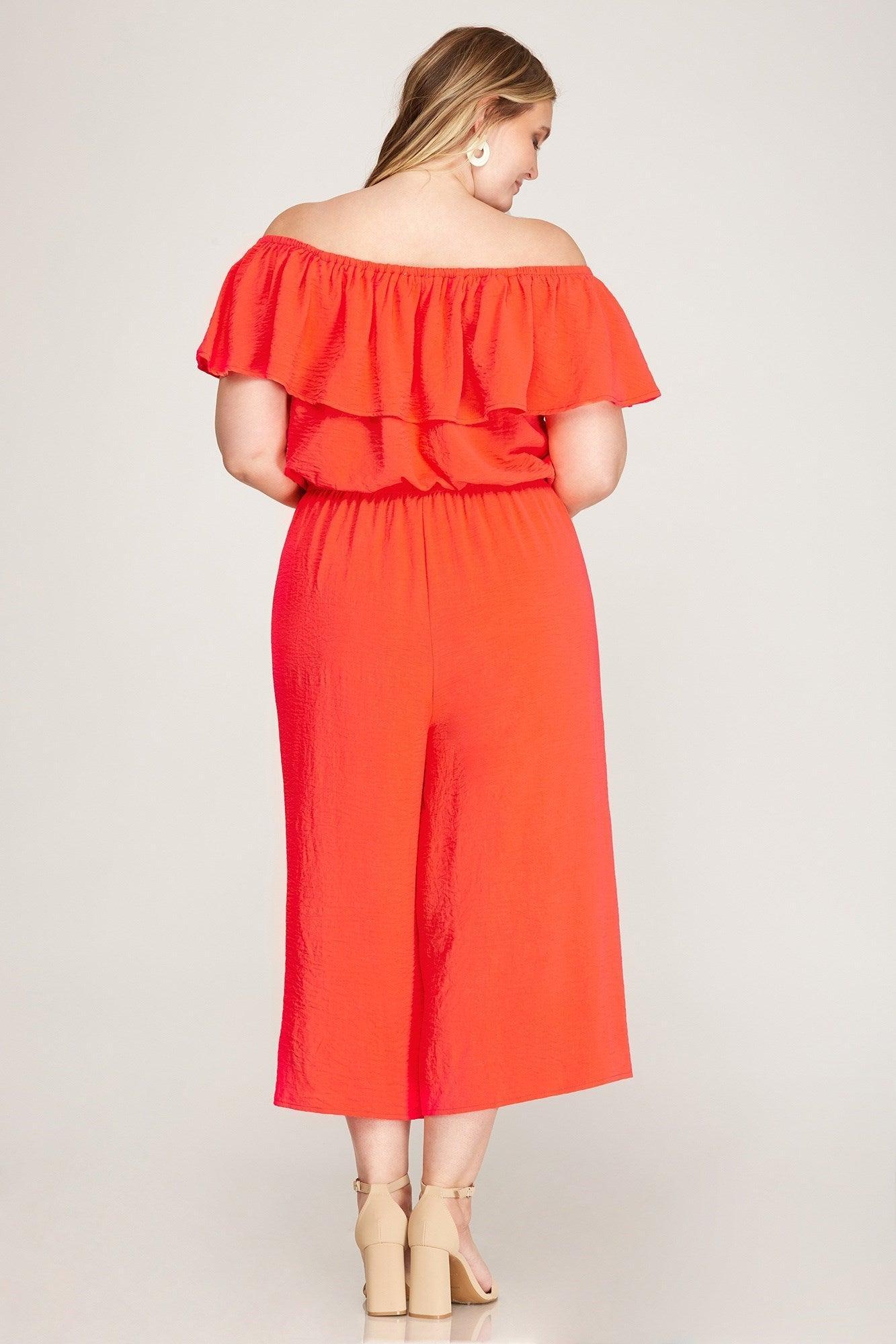 Ruffled Off-Shoulder Jumpsuit Product Image